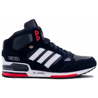 Кроссовки Adidas ZX 750 High Dark Blue с мехом